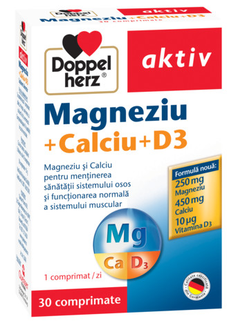 Aktiv Magneziu + Calciu + D3 Doppelherz – 30 capsule